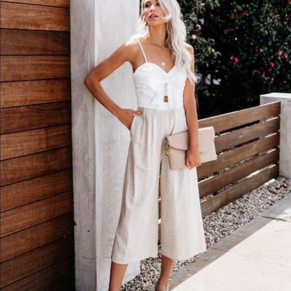 2 Tone Linen Romper